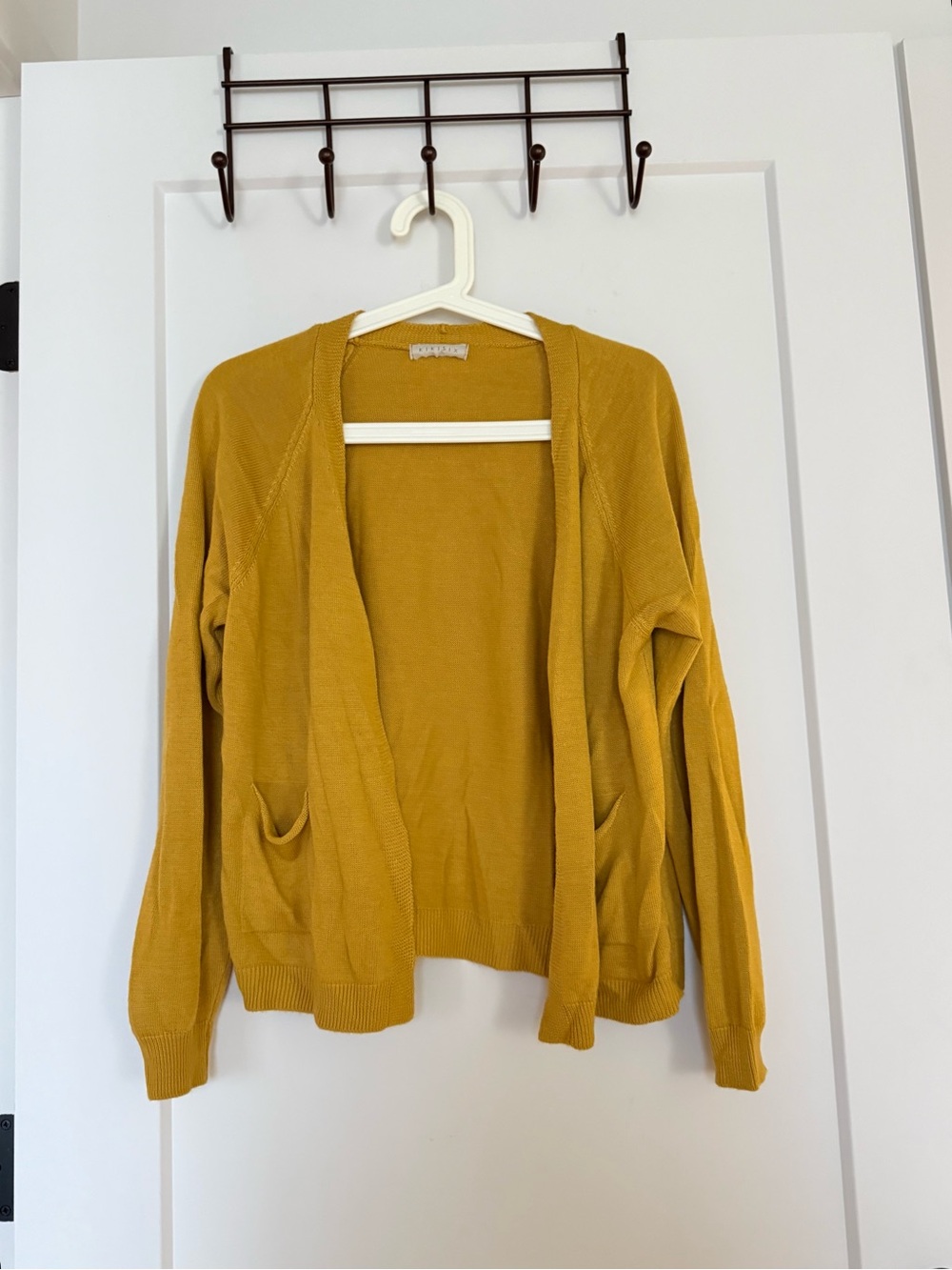 Kikisix Mustard Yellow Open-Front Women's Cardigan